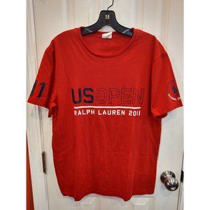 Polo Ralph Lauren US Open 2011 Mens T Shirt Large Red Custom Fit Golf Official